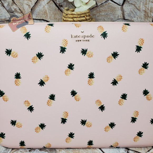 #bagsavenue fast ship Staci Dancing Cherries Laptop Sleeve Case Pink Kate Spade - Picture 2 of 6